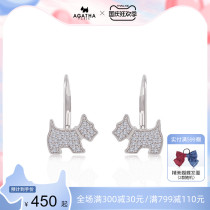 AGATHA 925 silver earrings women shining puppy pendant cute simple temperament girlfriends couple gift earrings female