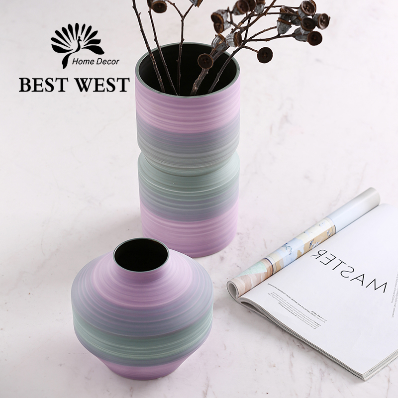 BEST WEST light much creative ceramic vase large household dry flower arranging flowers is the sitting room adornment is placed on the ground