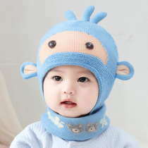 Baby hat autumn winter freshmen infant knit wool line cap male and female child thickened windproof ear cap surrounding the neck