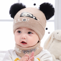 Baby hat autumn and winter thin baby hat plus velvet warm male and female newborn baby wool hat cute super cute