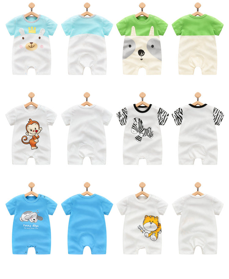 婴儿连体衣服夏季女宝宝夏装男0纯棉1岁新生