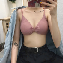 Korean sexy beauty back without steel ring pregnant womens underwear sweet and comfortable gathering pregnancy triangle cup bra bra female