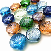 Glass stone decorative fish tank Crystal hydroponic conch shell scallops special multicolored marbles pinball marbles