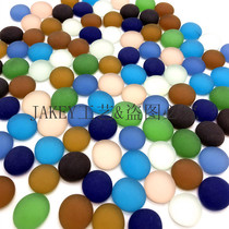 Colorful polished sand glass stone flat beads glass ball fish tank decoration transparent stone crystal beads rain flower stone pebbles