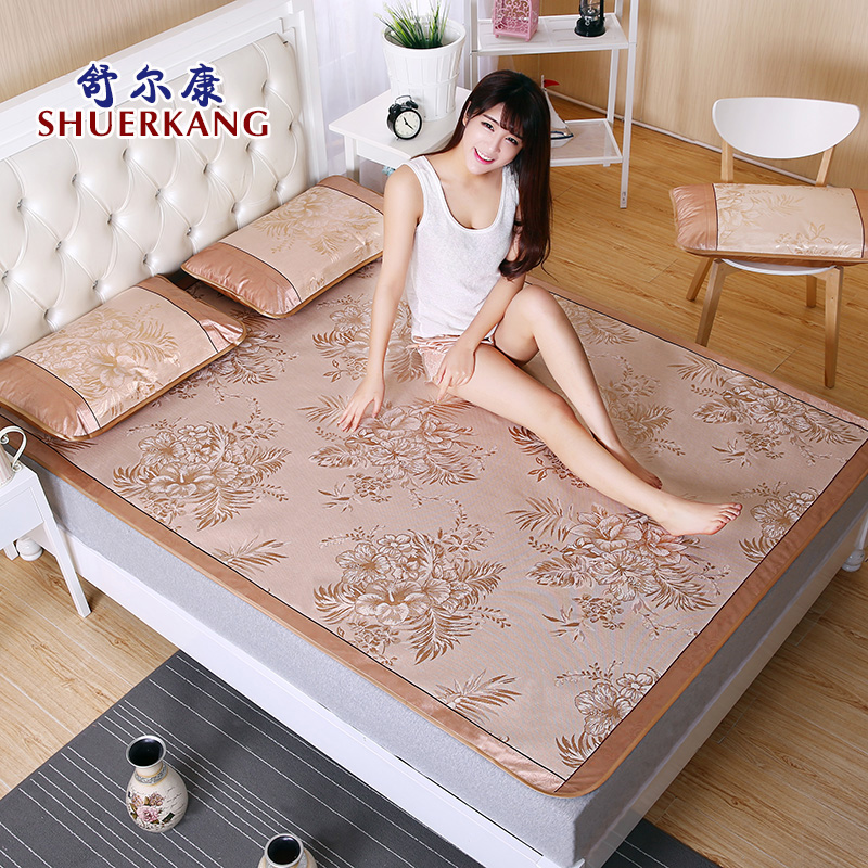 summer mat 1.8m bed foldable ice silk mat three-piece 1.5 summer single student dormitory 0.9 meter 1.2 mat