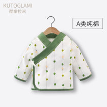 Newborn clothes Baby newborn boneless seam pure cotton baby autumn clothes single-piece top thin cotton spring and autumn monk clothes