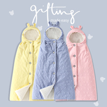 Baby cloak cloak hooded windproof thickened autumn and winter long windproof male baby child female shawl out jacket