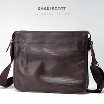 khaki scott shoulder bag mens bag cowhide cross section mens casual messenger bag crossbody bag thin trendy mens bag