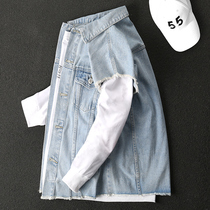 Handsome without sleeveless waistcoat Waistcoat Men Casual Vest Jacket Korean version Wash Water Trend Locomotive Waistcoat Top