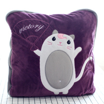 Cute nap pillow quilt Car pillow quilt dual-use cushion quilt Coral velvet air conditioning quilt pillow blanket