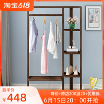 Full solid wood hanging hanger clothes hat rack flower stand modern minimalist wooden living room bedroom multifunctional floor shelve