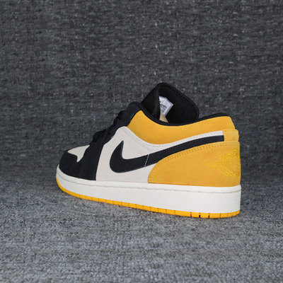 NIKE耐克Air Jordan 1 Low AJ1黑黄脚趾男女休闲篮球鞋553558-127