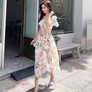 Summer style new style chiffon print dress