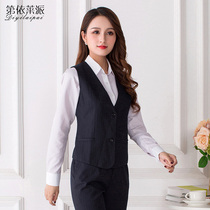 Eli Pai new bank uniform Tibetan blue striped vest women's business formal business suit horse jacket spring