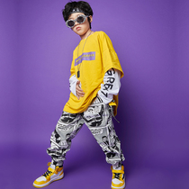 Boys hip-hop performance clothing Childrens drum set suit Autumn girls cool hip-hop jazz dance trend brand clothes