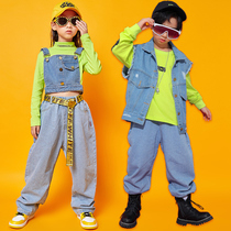 New girls hip-hop dance suit hip-hop performance trendy umbilical top pants Korean childrens jazz dance clothing girls