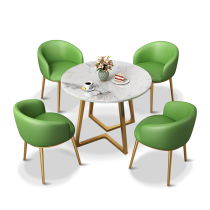 Light luxury small dining table and chair combination simple Net red dessert shop reception area negotiation round 1 table 4 chairs