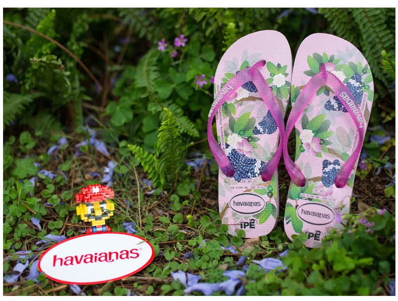 gucci枚紫色毛拖鞋 Havaianas新品2020女款寬帶IPE粉紫色蝴蝶花朵人字拖鞋哈瓦那 gucci紫色鞋