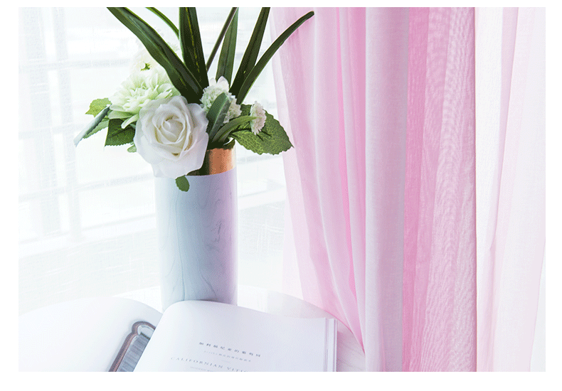 窗帘纱帘布白纱薄窗纱布料成品北欧美式阳台沙飘窗白色纱简约现代