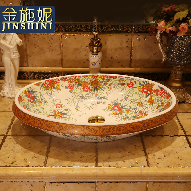 Basin of northern Europe on the rural contracted large art ceramic oval sink on the sink