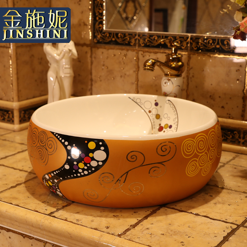 Modern European stage basin round the sink waist drum type toilet lavatory pool ceramic sink basin