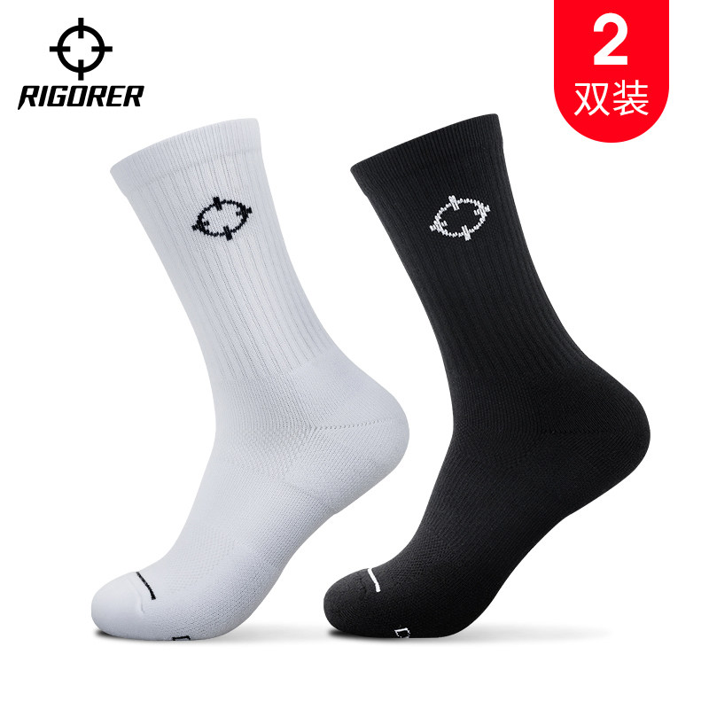 CUBA合作伙伴 RIGORER 准者 男式高筒篮球袜 2双 天猫优惠券折后￥19包邮（￥24-5）