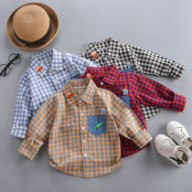 Baby Spring and Autumn long sleeve shirt 2020 new childrens plaid shirt thin boys autumn childrens clothing shirt Korean version