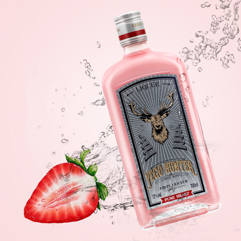 野格哈古雷斯酒鹿头粉色草莓奶油利口酒