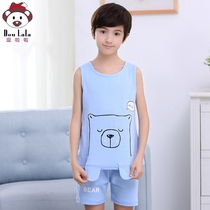 Childrens pajamas boys boys cotton vest set 2018 new Korean summer Tong children home air-conditioned clothing