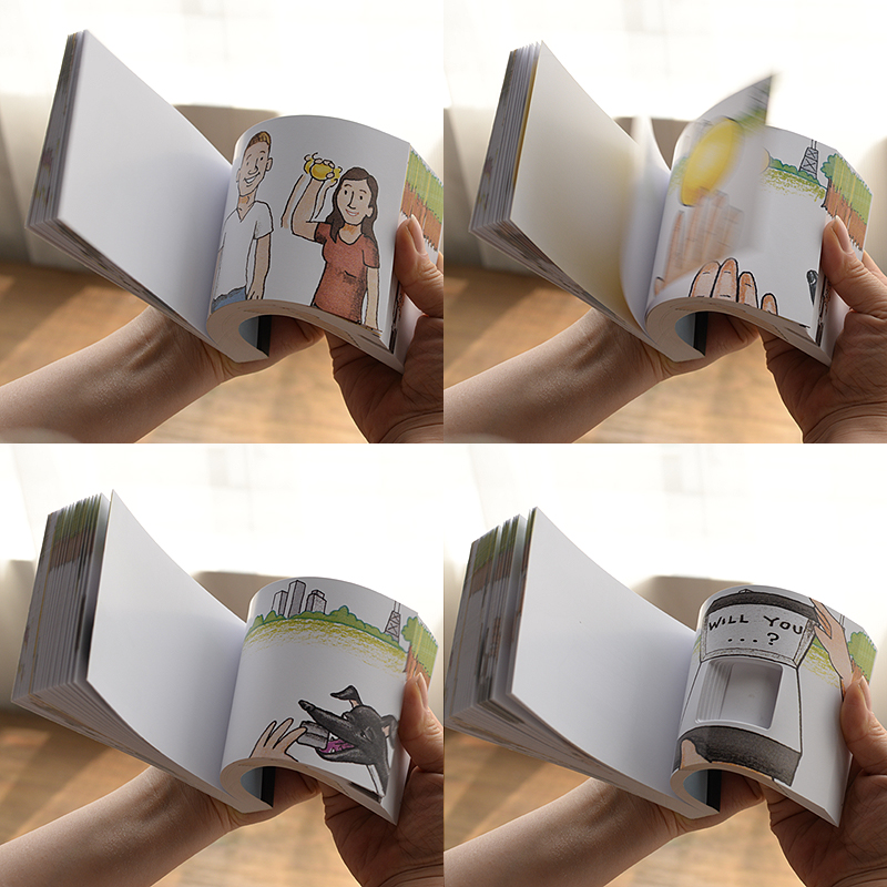 diy手翻书动画本创意生日礼物女生闺蜜男朋友小玩意520表白神器