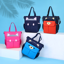 Childrens tutoring bag Primary school student handbag Art bag Hand-carried book bag crossbody bag Men and women cute tutoring school bag