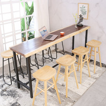 Nordic New celebration solid wood table home small living room partition high table wall bar table casual long table