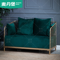 Sofa small family type single double sitting net red ins windy Nordic light lavish minimalist fabric sofa guest hall furniture full dress