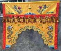 High-grade God tent Buddha tent Mantle Mantle door flag Longmen Sutra building Buddha Hall decoration embroidery Double Dragon 1m
