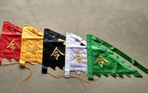 Taoism supplies props pendant embroidery colored senyera order flag double-sided five flag five senyera order flag embroidery in five aspects: the flag