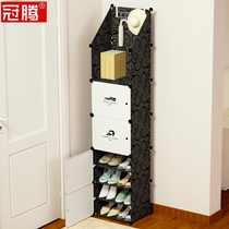 Small shoe cabinet small household simple storage cabinet narrow elevator entrance door small slit shoe rack high multi-layer
