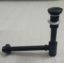 German matt black full copper washbasin under-shower wall platoon washbasin Lower water pipes Entrance Wall Drain Pipe Accessories Concealed