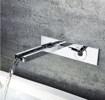 German high-end all-copper concealed into the wall embedded basin faucet waterfall water outlet hot and cold water faucet washbasin New