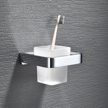 German upscale all-copper solid mouthwatering cup shelf toothbrush holder suit with glass-cup hardware pendant free of punch