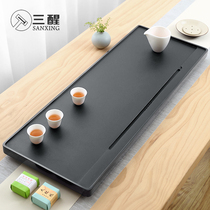 Whole natural stone tea sea Wu Jinshi tea plate Stone tea table Single-layer size household simple tea set tea ceremony
