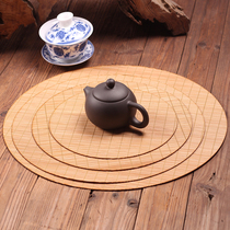 Oval round tea mat Bamboo mat Dry tea mat Coaster Pot mat Bamboo mat Tea curtain Tea ceremony zero matching