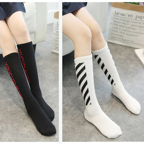 春秋款儿童纯棉直筒袜时尚潮女童打底袜小中大童半截