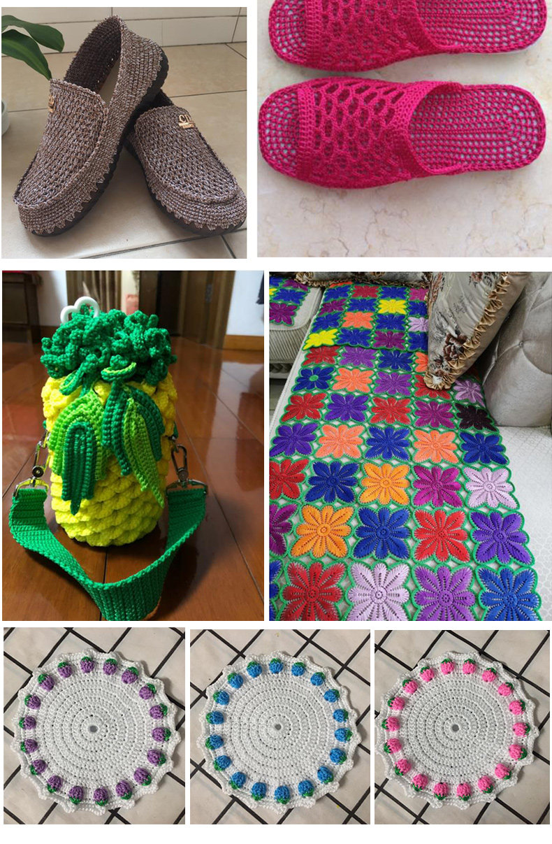 冰丝线钩包线升级版空心线亮丝光冰丝圈圈包钩针线编织钩织手工鞋