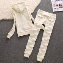 23 Spring and Autumn Velvet Sports Set Juice Grape Classic Classic Classic Classic Classic Color Past Leisure Costumes Two Pieces