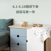 carinababe Multi-purpose finishing storage cabinet Full solid wood with casters Childrens bucket cabinet Bedside table toy cabinet