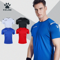 kelme kalmi short sleeve men summer t-shirt training casual round collar sports speed dry breathable running fitness half sleeve