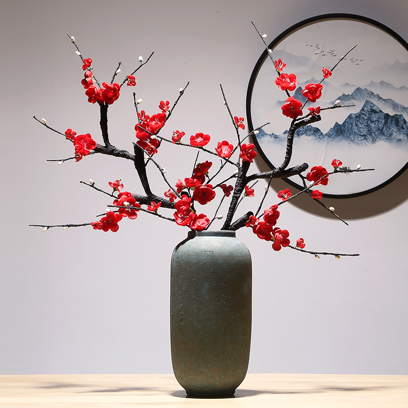 Jingdezhen crafts dried flower vase modern creative living room TV cabinet decoration of Chinese style porch ceramic vase