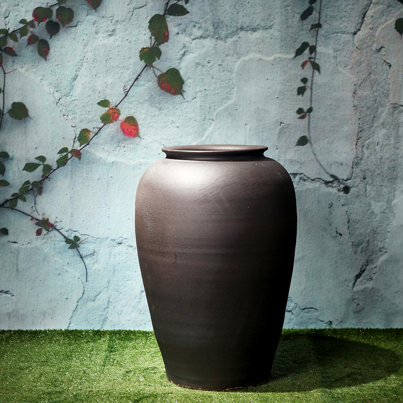 Jingdezhen ceramic vase landing creative restoring ancient ways is the sitting room porch decoration furnishing articles coarse TaoHua dried flowers suit
