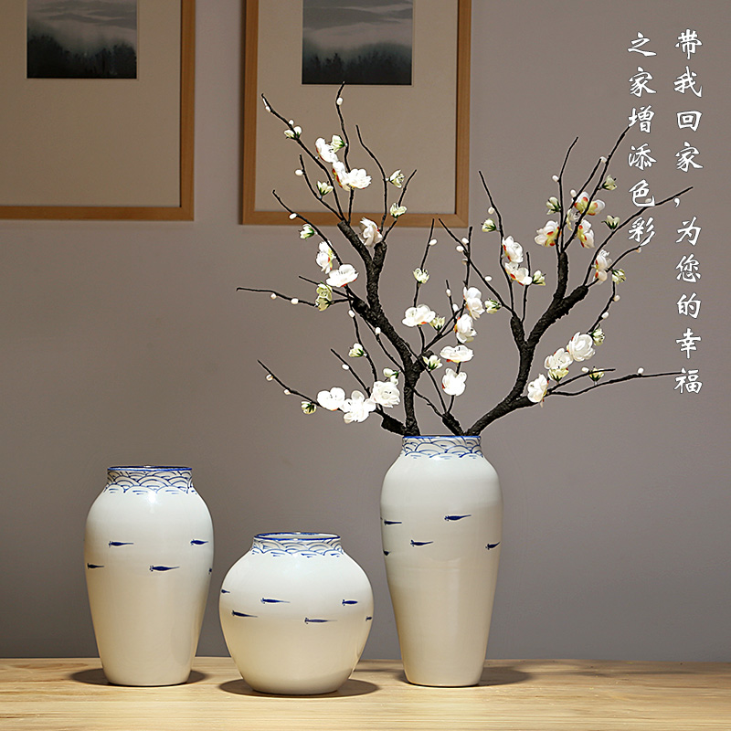 The New Chinese jingdezhen ceramics vase European I and contracted sitting room porch decoration furnishing articles dried flowers flower arrangement