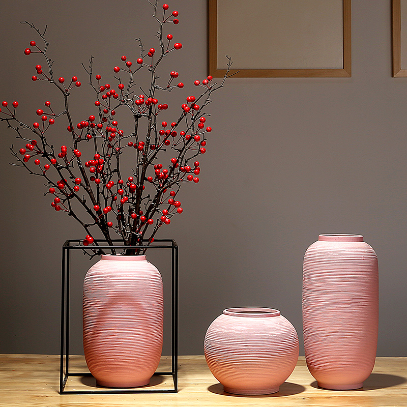 Jingdezhen ceramics by hand vase modern new Chinese style home sitting room porch household dry flower arranging flowers is placed